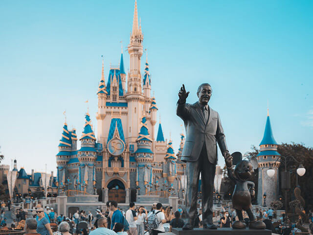 Staty och slott på Walt Disney world i Florida.