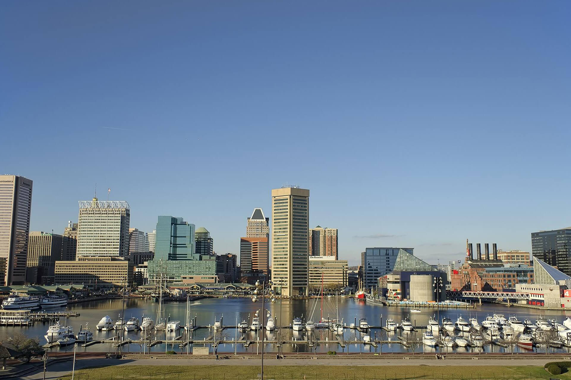 Stadsvy över en stad i Maryland.
